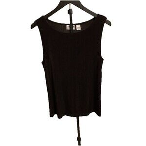 Chicos Travelers Size 1 Womens Medium Top Brown Layering Slinky Stretch